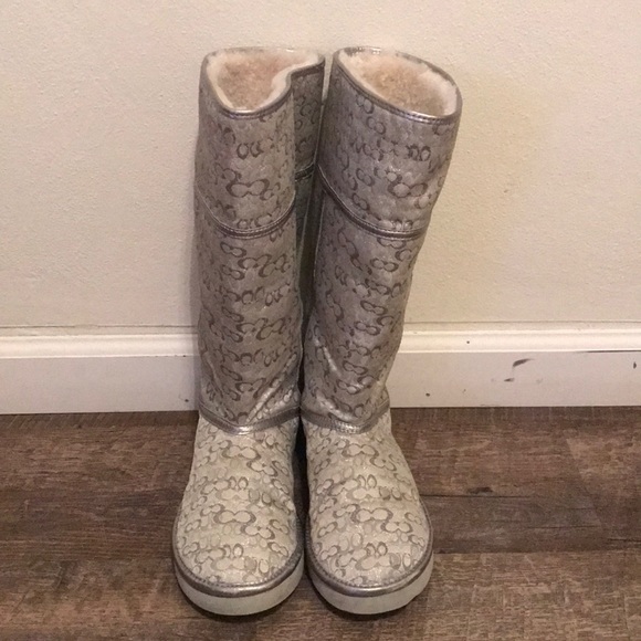 coach silver boots